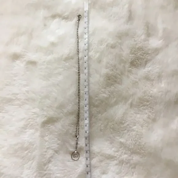 Silver Double Circle Sparkling Necklace - Picture 4 of 5